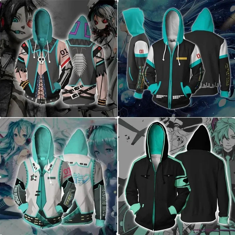 NEW Kawaii Hatsune Miku Anime Characters Winter Two-Dimensional Perimeter Hooded Sweatshirt Tidal Current Surprise Birthday Gift