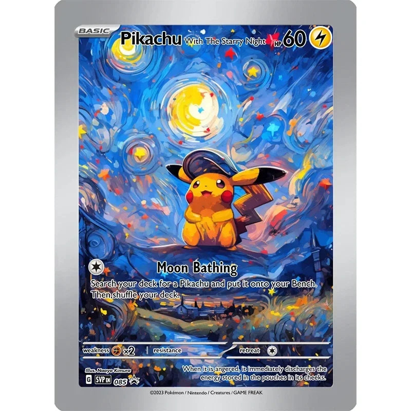 DIY Pokemon Netherlands Van Gogh Museum Pikachu Charizard Self Made Collection Cards Game Anime Japanese Letters Cards Gift Toy