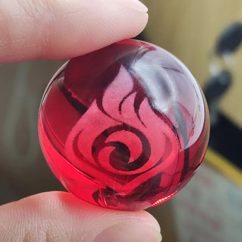 Genshin Impact Seven Elements Crystal Glass Ball 3D Three-dimensional Laser Engraving and Translucent Single Crystal Ball Game