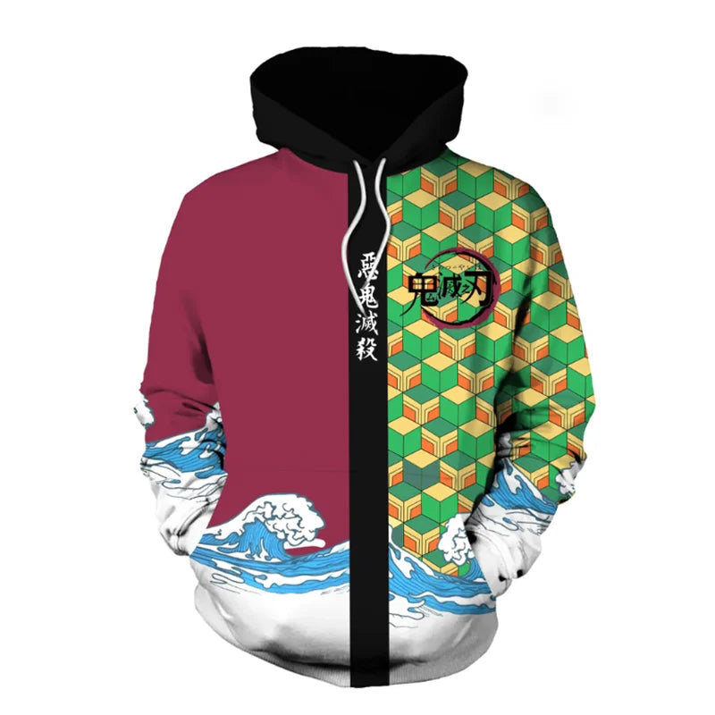 Anime Demon Slayer Kimetsu No Yaiba 3D Hoodie Sweatshirts Demon Slayer Agatsuma Zenitsu Tomioka Giyuu New Autumn Cosplay Tops